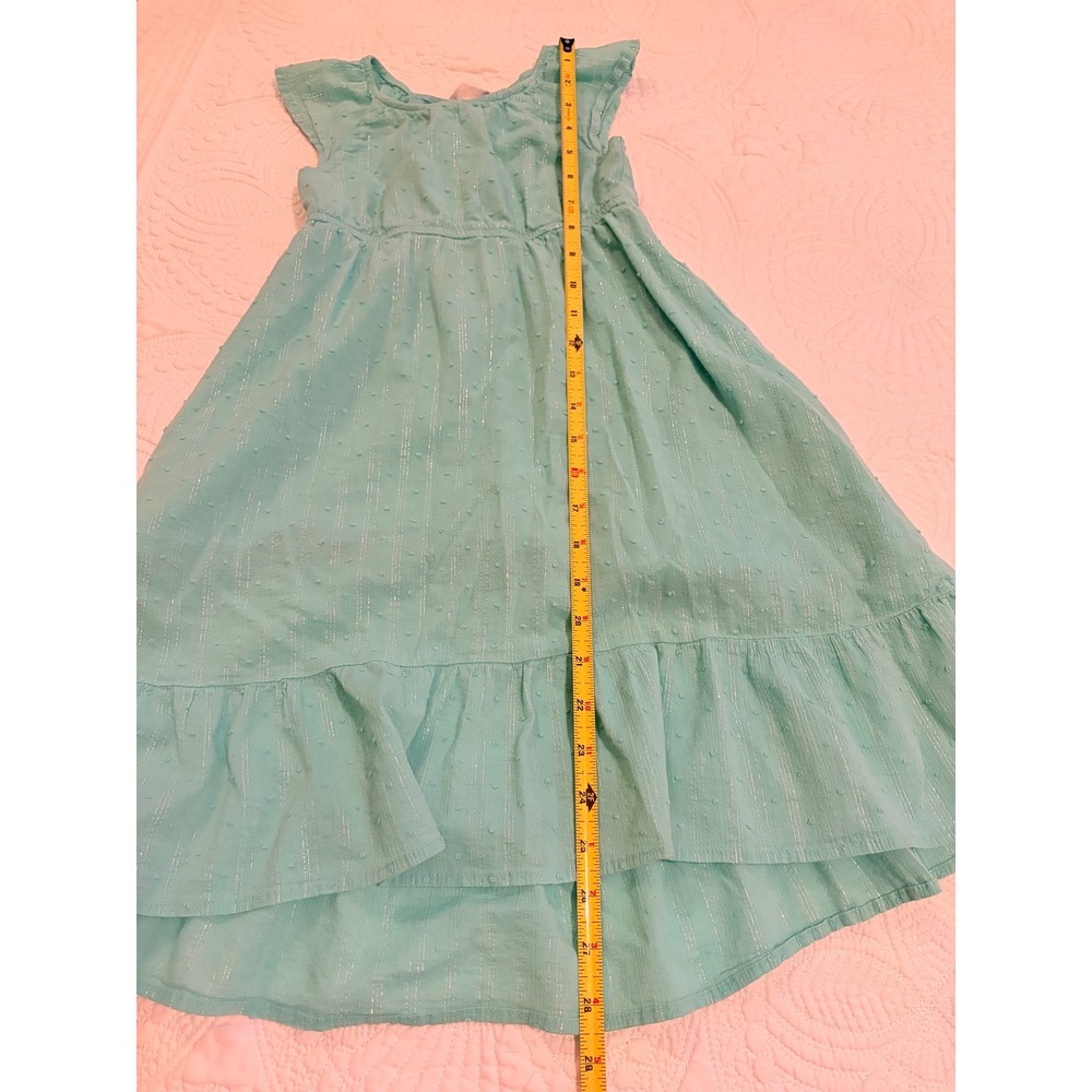 Toddler Girl Western Boho Mint Green Aqua Sleeveless Tiered Summer Dress Size 4T - Picture 6 of 8